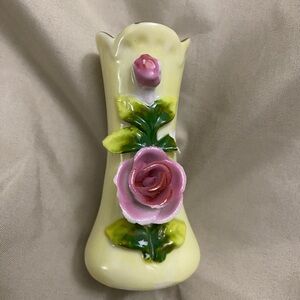 Vintage Maruyama Japan Charming Vase with Pink Rose Accents